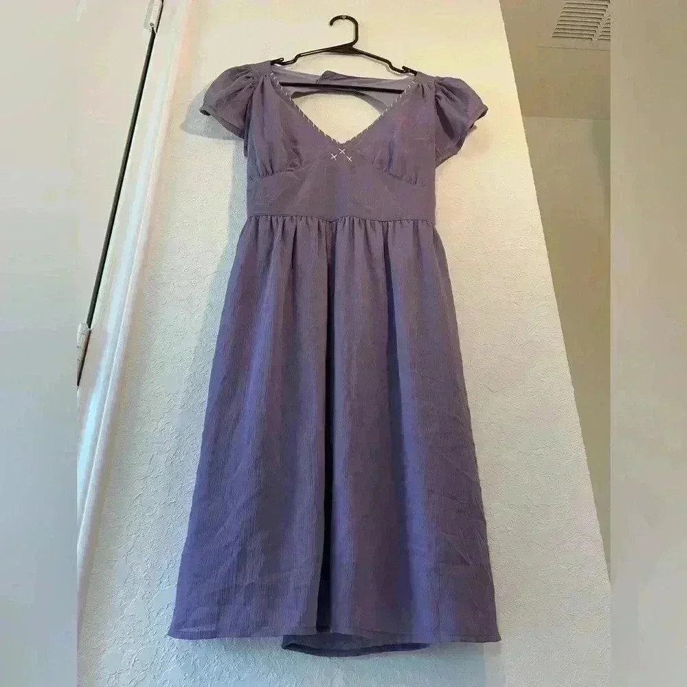 Anthropologie Nick and Mo Purple Fit and Flare Mini Dress Womens Size Small - Picture 3 of 10